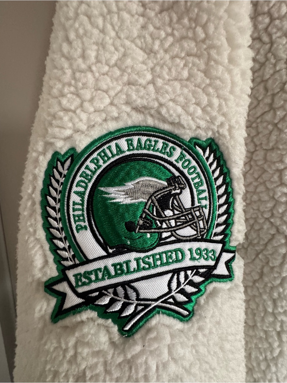 Aeropostale NFL Cream Teddy Philadelphia Eagles Warm Sherpa Hoodie - Picture 3 of 6